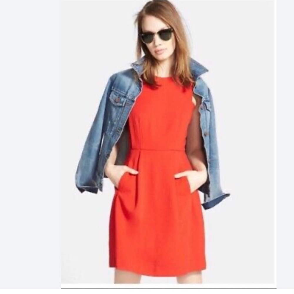 Madewell Red Abroad Fit & Flare Dress Misses size 2